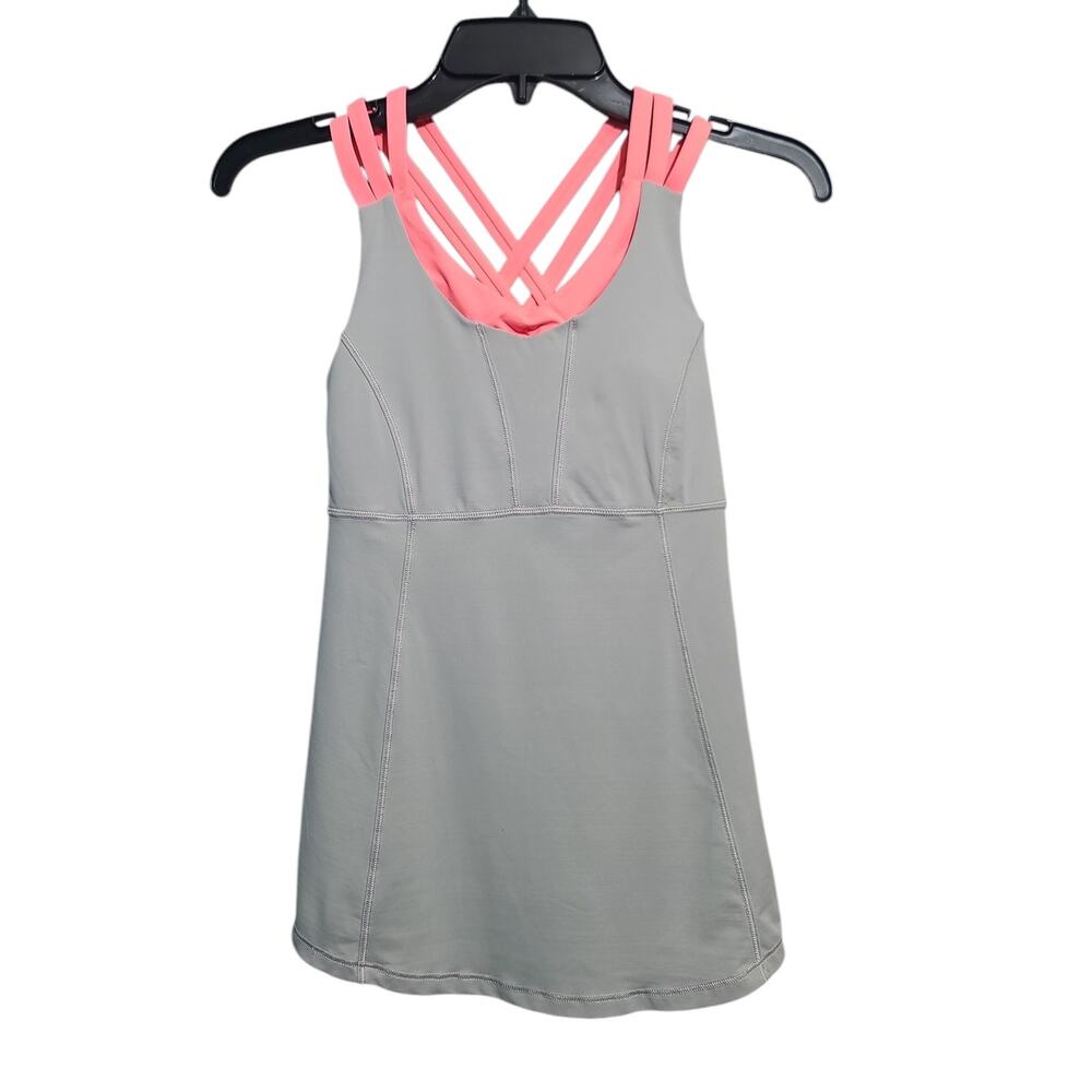 Lululemon Beat The Heat Tank Seal Grey Grapefruit Size 4